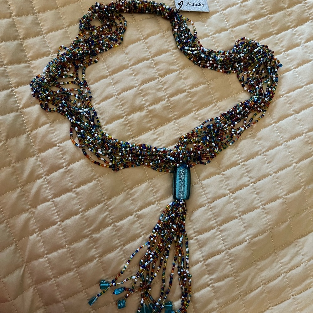 Natasha Multicolor Beaded Necklace-21” long- Elegant-New